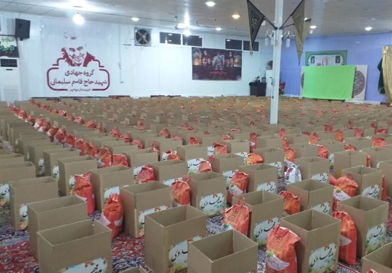 موکب‌داران بوشهری بیش از ۶۰ تن کالا بین آسیب‌دیدگان از کرونا توزیع کردند